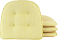 U-Shaped Non-Slip Chair Cushions 15x16 in 4 Pack - Solid Yellow