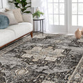 Washable 5x7 Area Rug - Stain Resistant Vintage Tribal Design