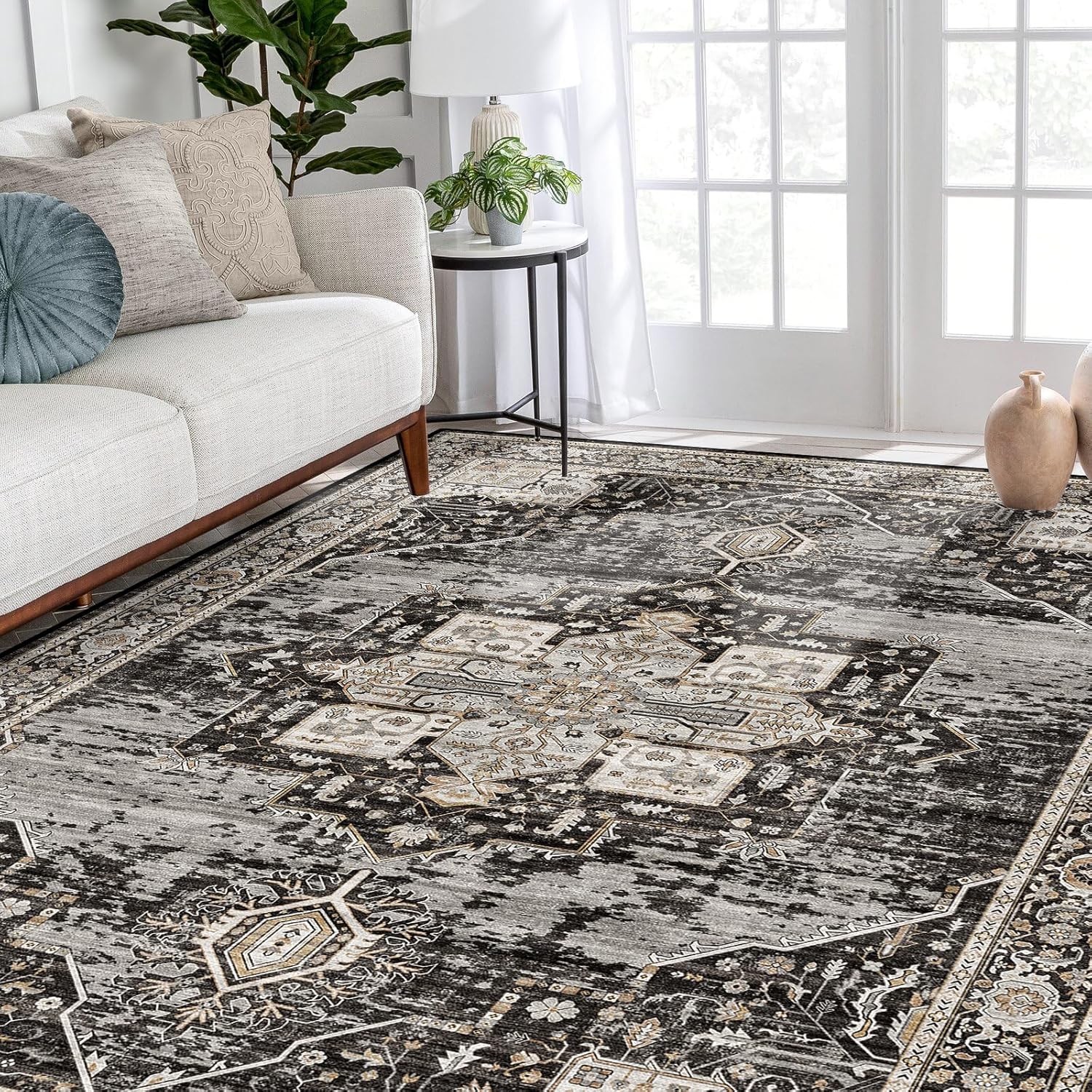 RUUGME Washable 5x7 Area Rugs for Living Room and Bedroom