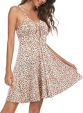 Spaghetti Strap Floral Mini Dress - Flattering Ruched Sundress