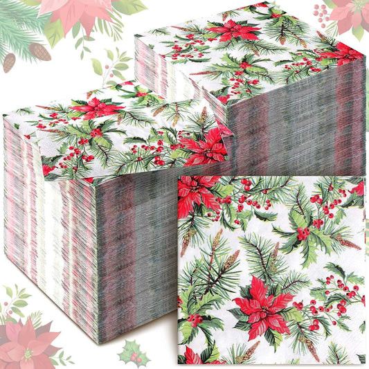 Christmas Cardinal Cocktail Napkins - 200 Pack