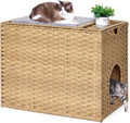 Cat Litter Box Enclosure with Litter Trapping Mat - Stylish Hidden