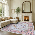 Fame Rugs Modern Oushak Rug - Vintage Turkish Pink Beige Area Rug