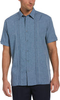 Embroidered Chambray Short Sleeve Button-Down Shirt - Classic Fit made