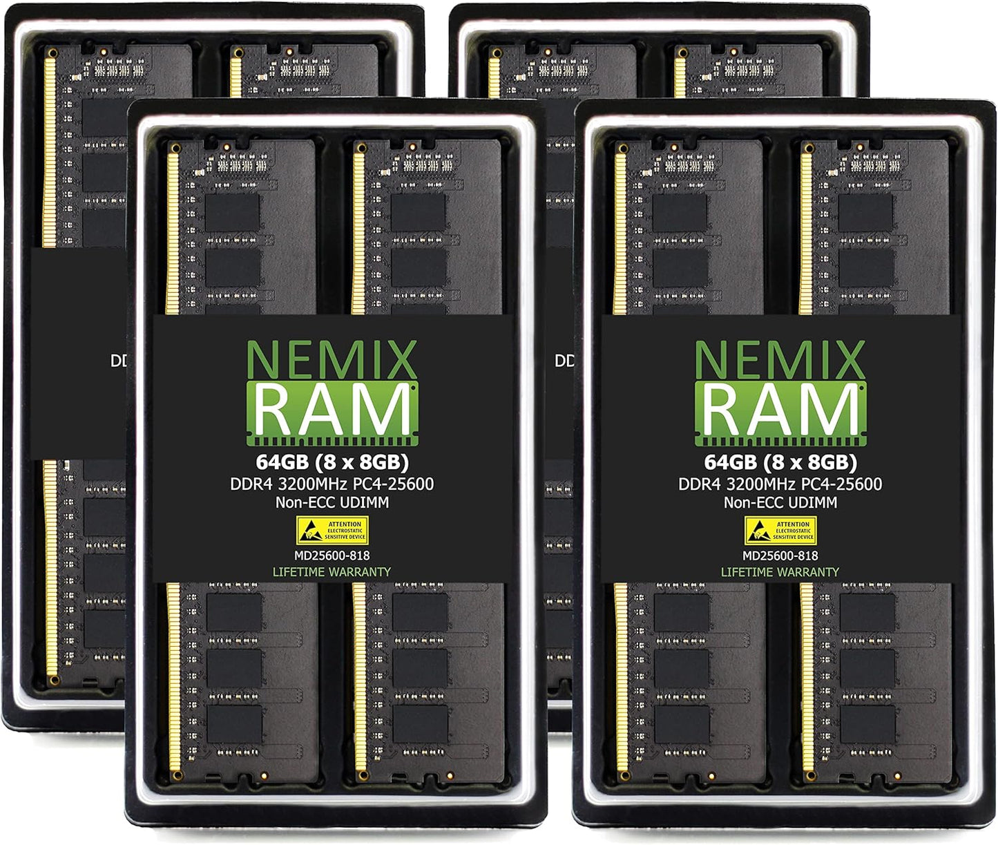 NEMIX RAM 64GB DDR4 3200MHZ PC Memory Kit for Enhanced Performance