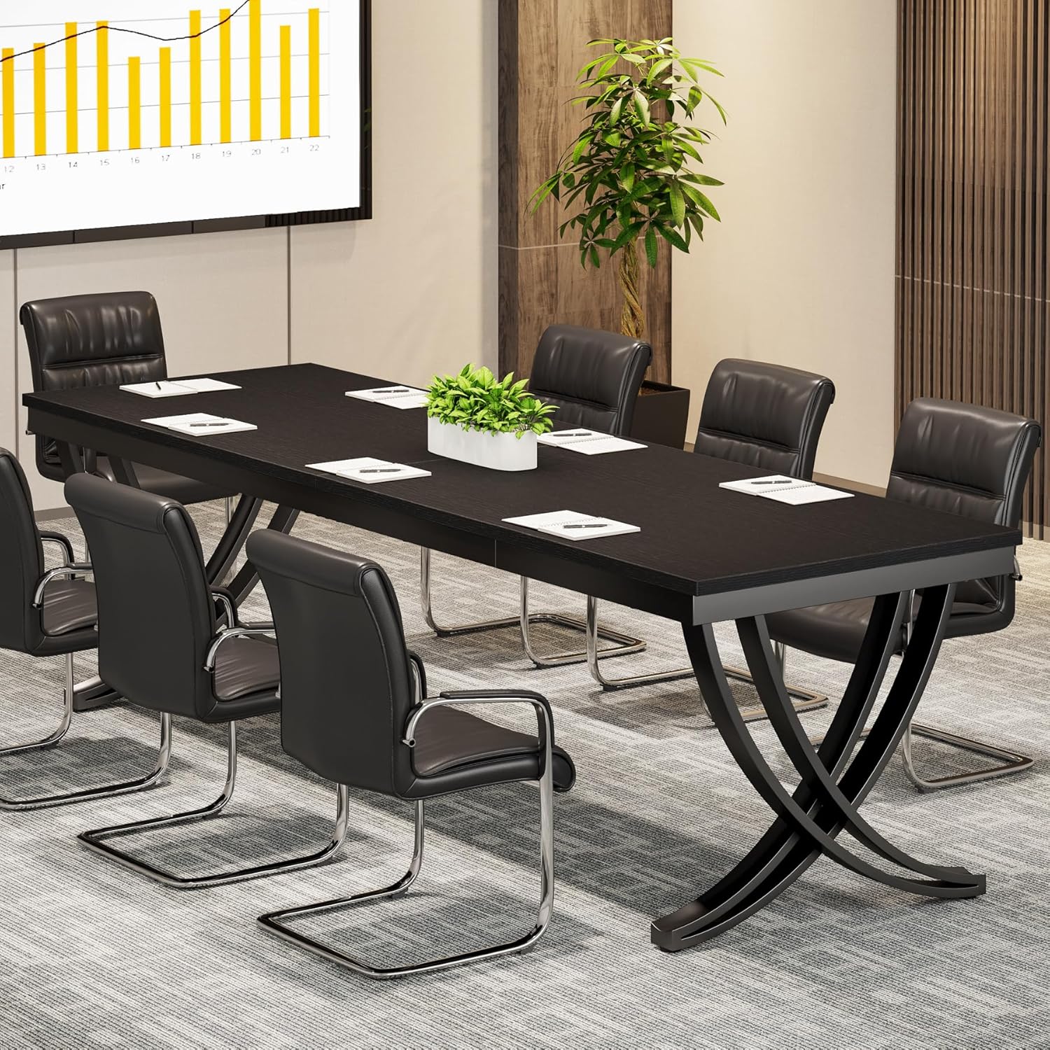 Tribesigns 6.5FT Conference Table for Office Meetings and More