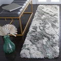 Horizon Shag Runner Rug 2ft x 17ft Grey & Green - Plush Durable Runner