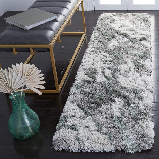 SAFAVIEH Horizon Shag Runner Rug - Modern Abstract Design