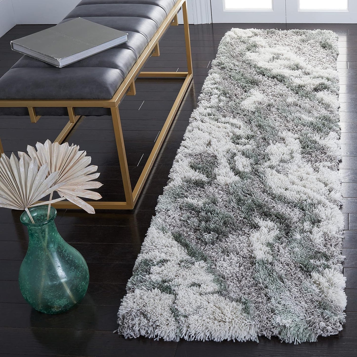 SAFAVIEH Horizon Shag Collection Runner Rug - Modern Abstract Design