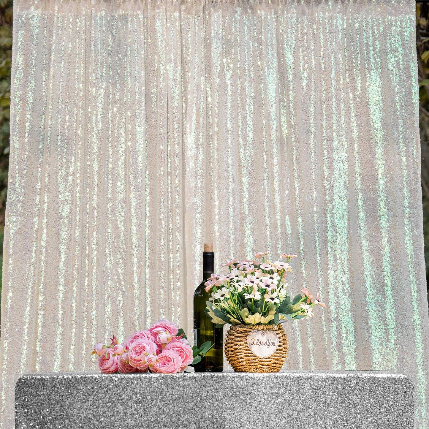 Sparkling 10x10ft Sequin Backdrop for Parties