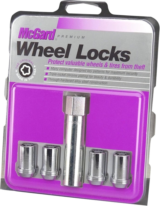 MCGARD Chrome Tuner Style Cone Seat Wheel Locks for Security