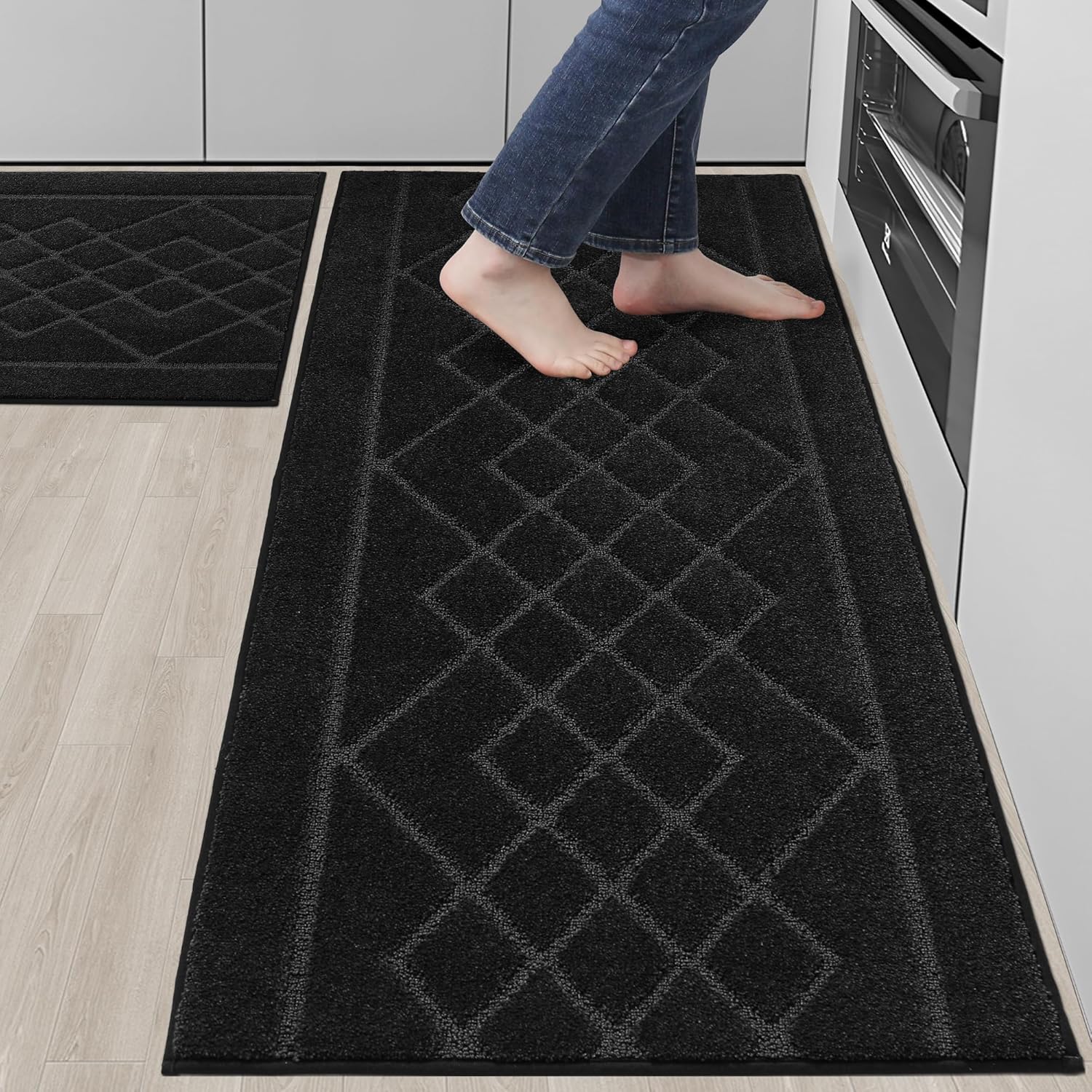 Soft Non-Slip Kitchen Rugs Sets of 2 for Absorbent Floors