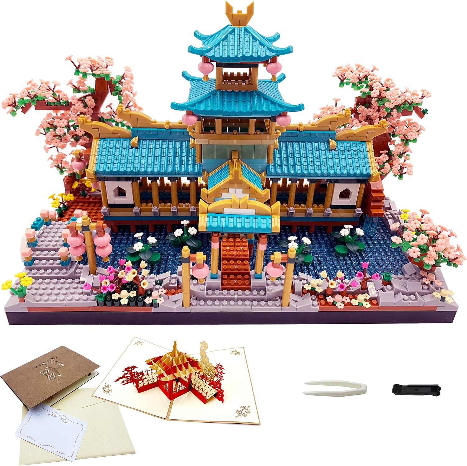 Micro Building Blocks Set for Suzhou Garden and Cherry Blossom