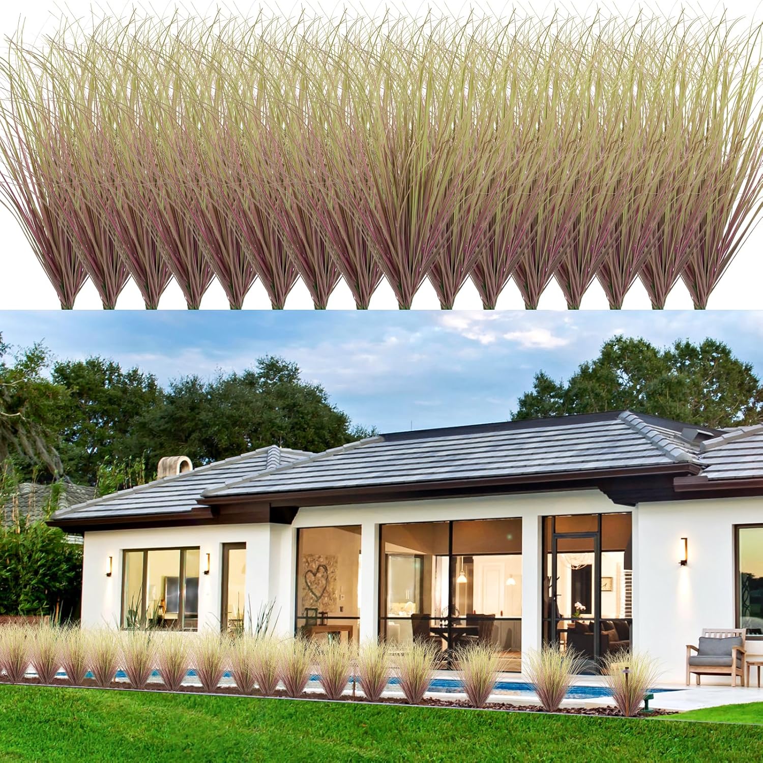 48Pcs Artificial Grass Plants for Stunning Indoor and Outdoor Decor