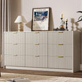 Beige Dresser for Bedroom with 9 Drawers - Modern Chest