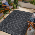 Outdoor Plastic Straw Rug 8x10 Reversible Trellis Rug - Waterproof