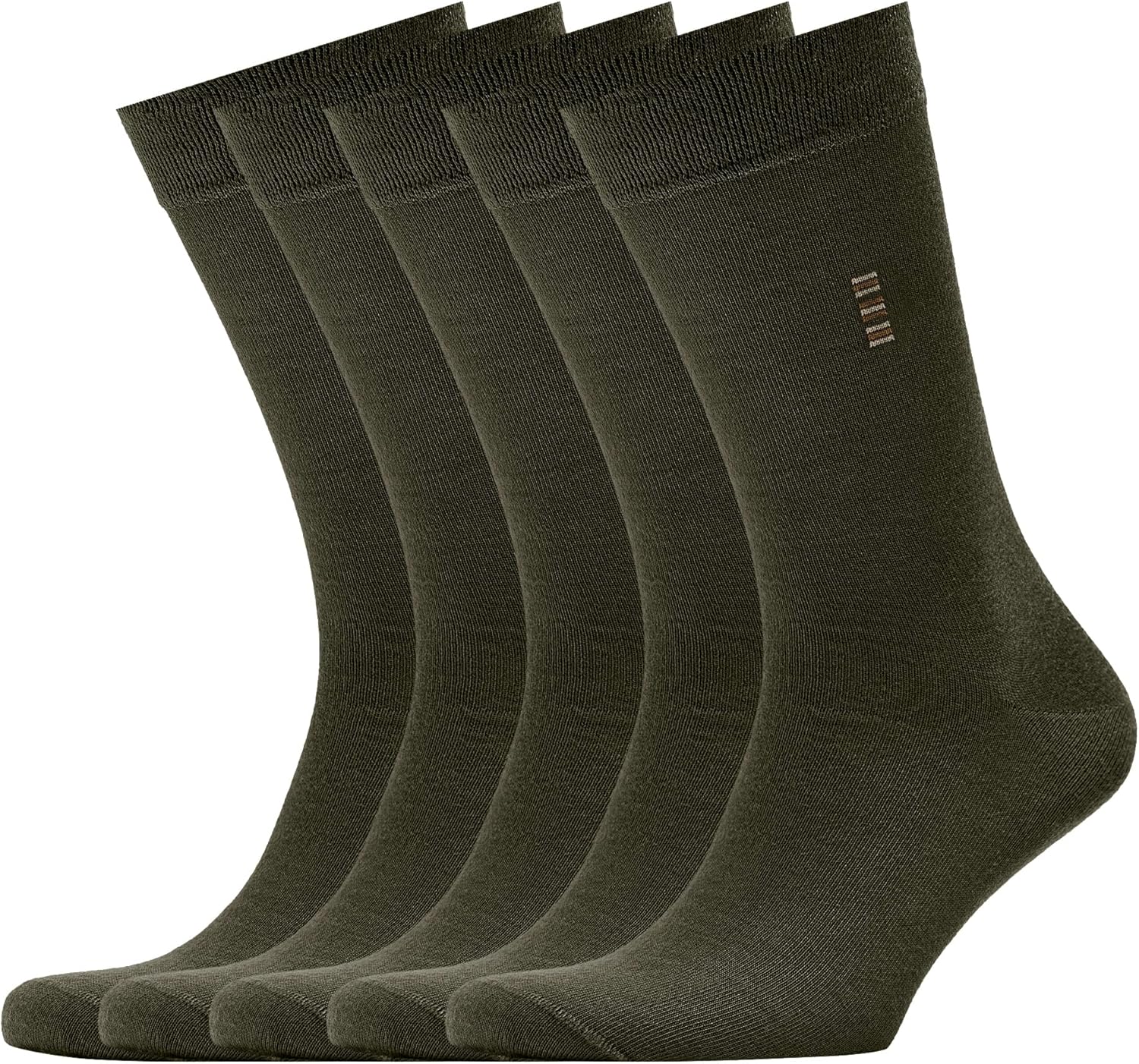 VRD Mens Dress Socks 5-Pack in Classic Green for All Occasions