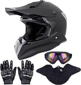 OUMURS Adult Motocross Helmet with Goggles, Gloves & Mask