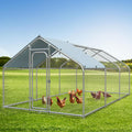 Large Metal Chicken Coop Walk-in Poultry Cage - Weatherproof Run