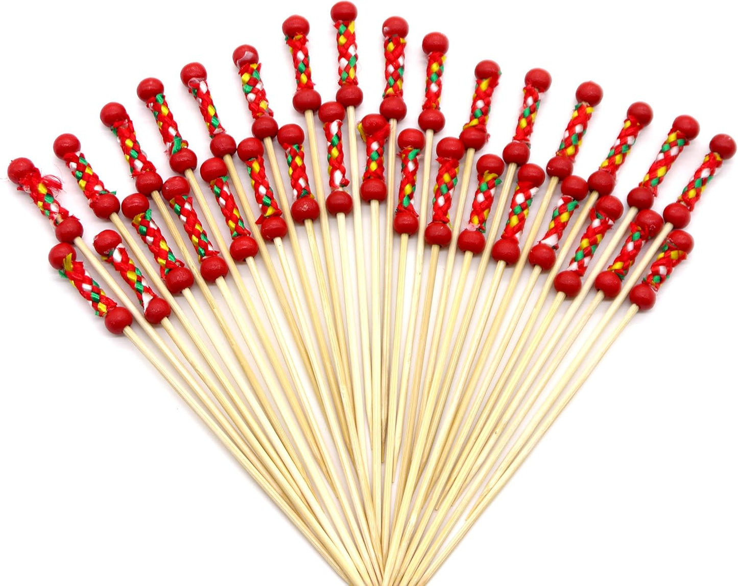 Handmade Red Beaded Toothpicks - 100ct PuTwo