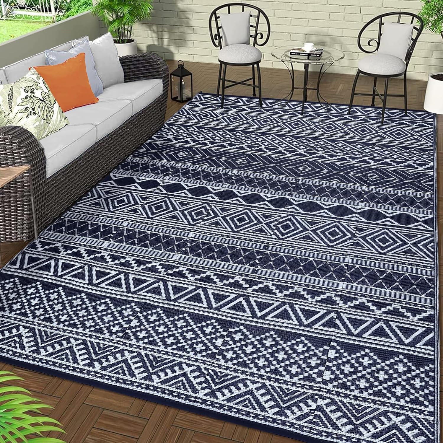 GAOMON Outdoor Rug 9ftx12ft Waterproof Mat for Patio Decor