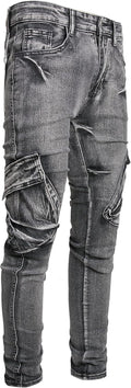 Men's Slim Fit Stretch Jeans Ripped Skinny Jeans for Men - Slim sit