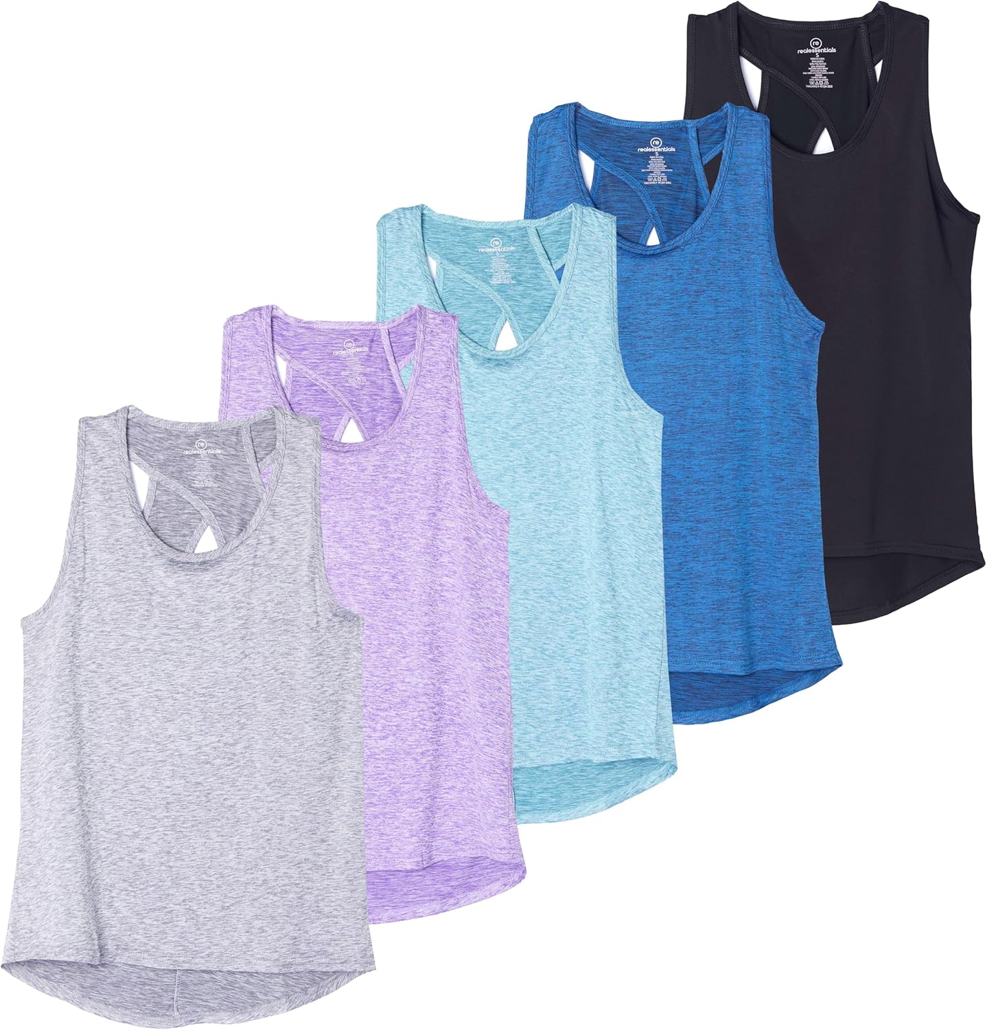 Real Essentials Women's Crossback Keyhole Workout Tank Tops