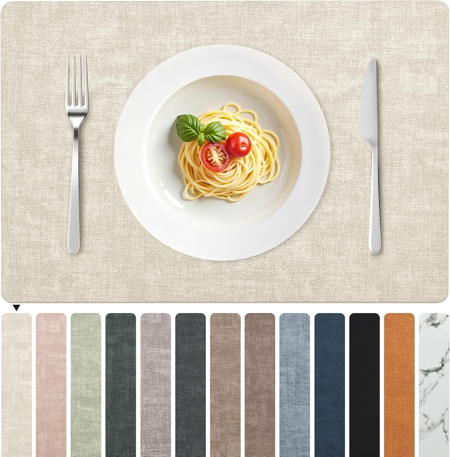 FROMHEART Faux Leather Placemats Set of 8 for Stylish Dining