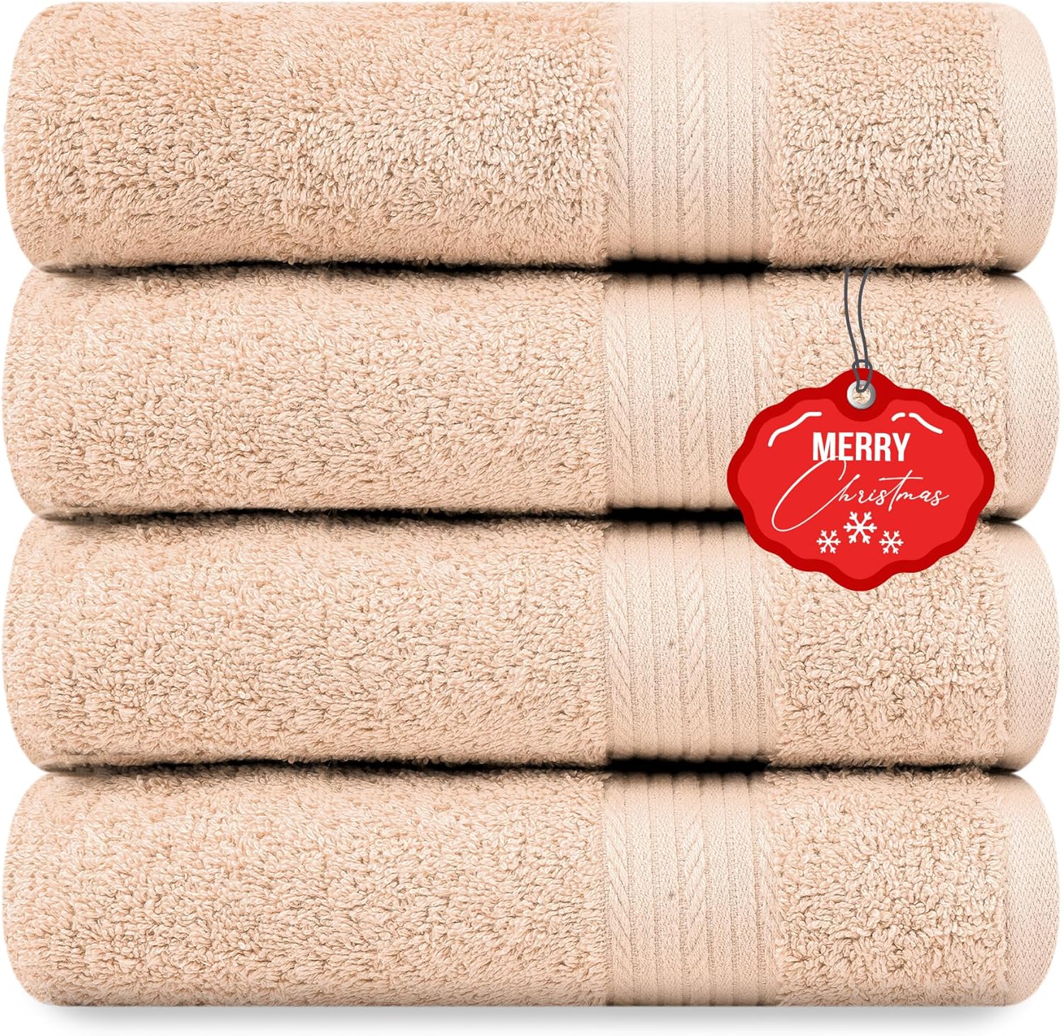Luxurious 100% Cotton Bath Towels for Daily Use - 4pcs Set