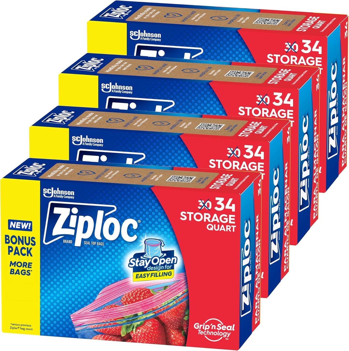 Ziploc Quart Food Storage Bags for Easy Food Preservation