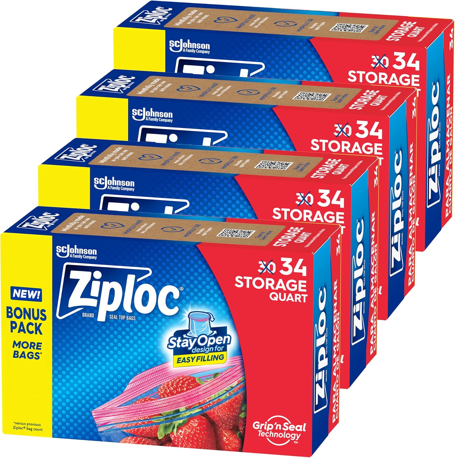 Ziploc Quart Food Storage Bags for Easy Food Preservation