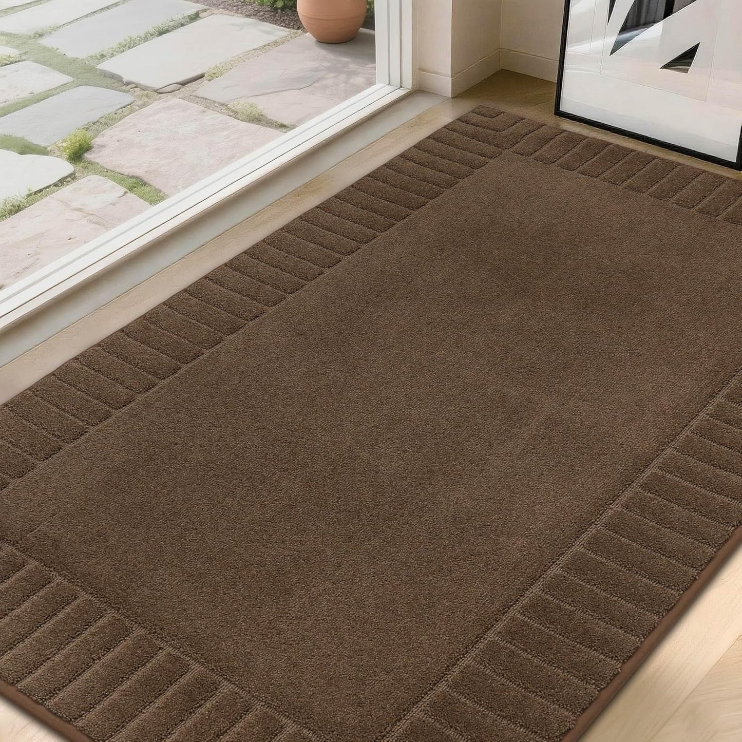 BEQHAUSE Non-Slip Front Doormat for Entryway, 36x60 in Brown