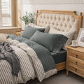 Jersey Knit King Sheet Set in Dark Greenish Gray - Super Soft Cotton