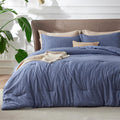 Bedsure Queen Comforter Set Infinity Blue - Soft All-Season Comfort