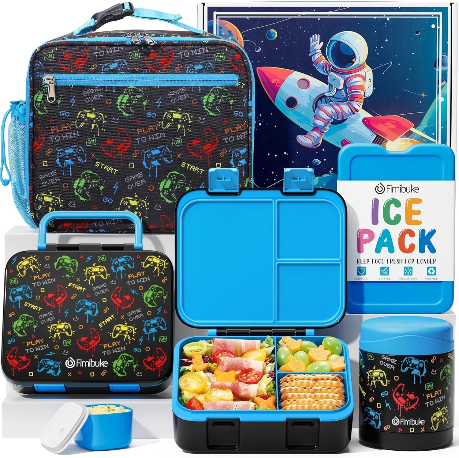 Fimibuke Bento Lunch Box Set for Kids with Insulated Bag