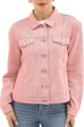 Women's Stretch Denim Jacket Button Up with Pockets - Classic Fit