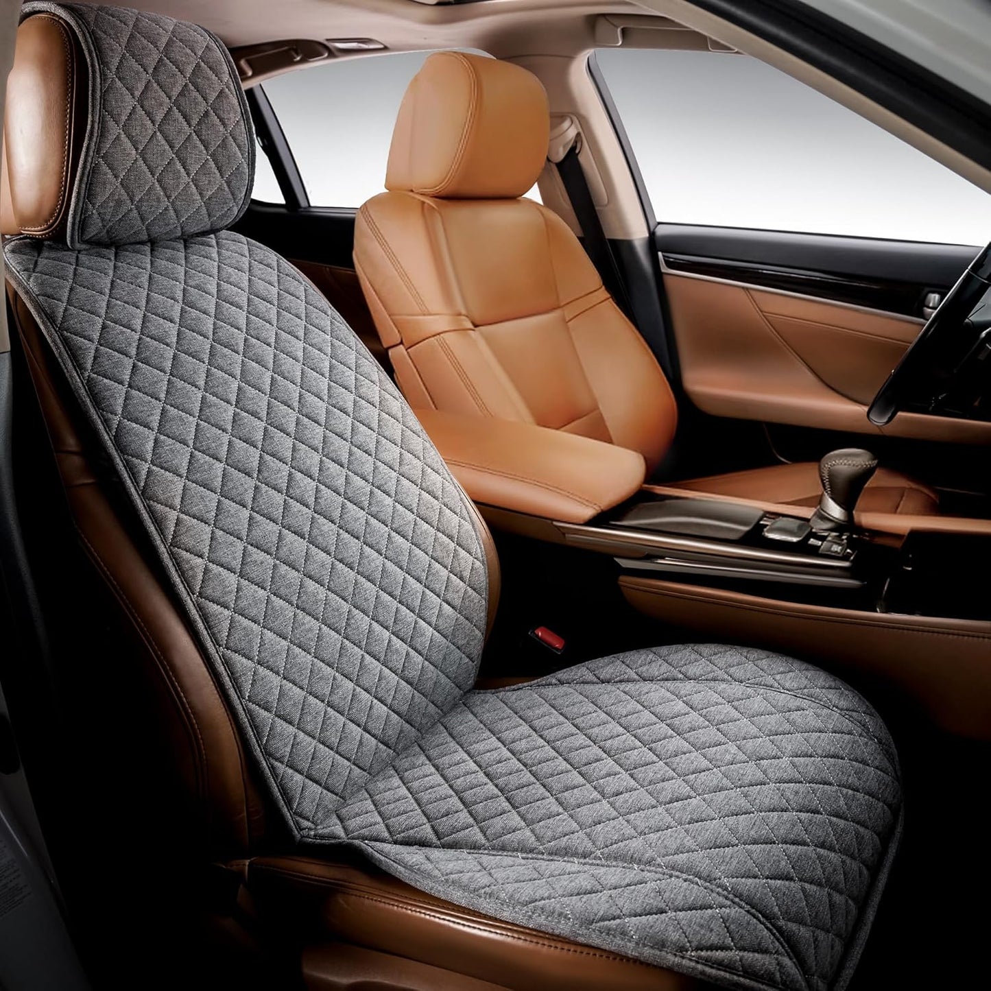 IVICY Faux Linen Car Seat Cover - Durable Non-Slip Protector