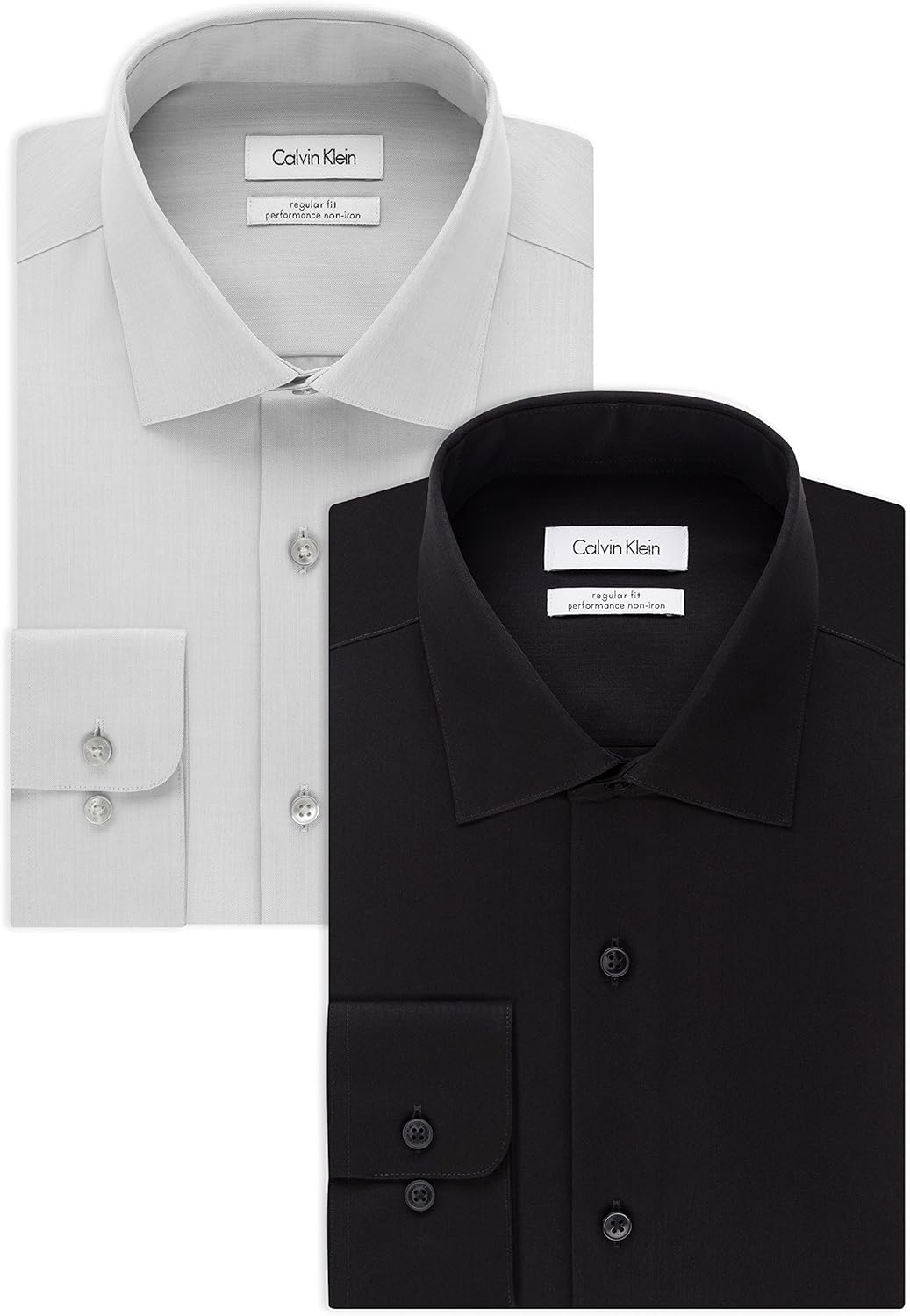 Calvin Klein Men's Slim Fit Non-Iron Herringbone Dress Shirt