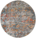 SAFAVIEH Madison 4 ft Round Grey/Orange Rug - Durable, Non-Shedding