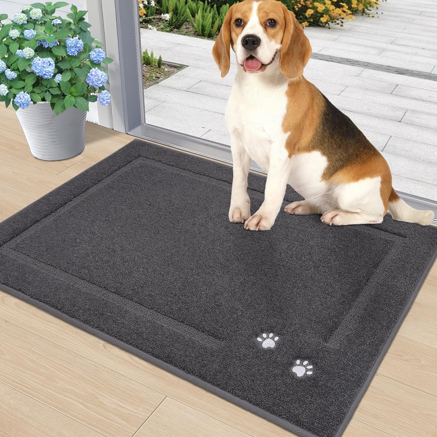 BEQHAUSE Dog Door Mat for Muddy Paws - Absorbent and Non-Slip