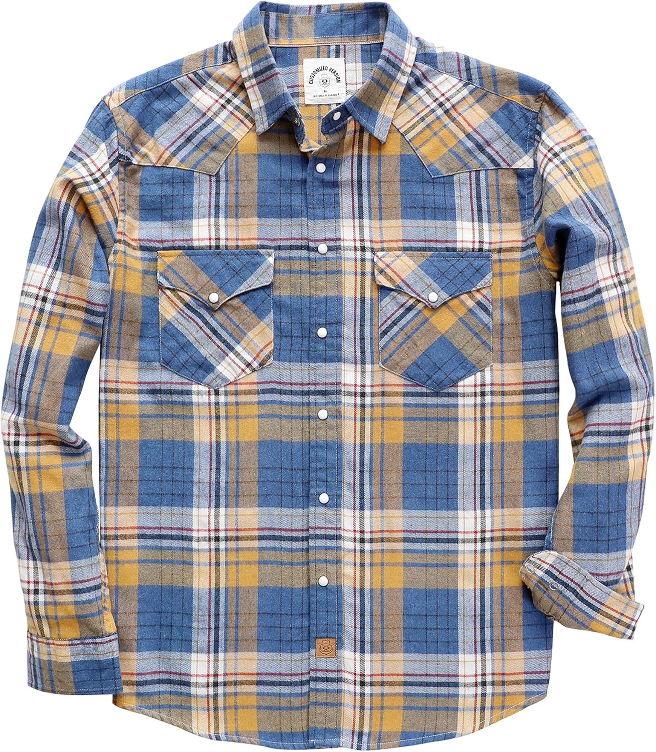 Dubinik Flannel Shirt for Men - Vintage Pearl Snap Plaid Style