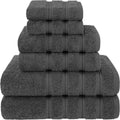 Dark Gray Turkish Luxury 6 Piece Towel Set - 600 GSM Soft Cotton