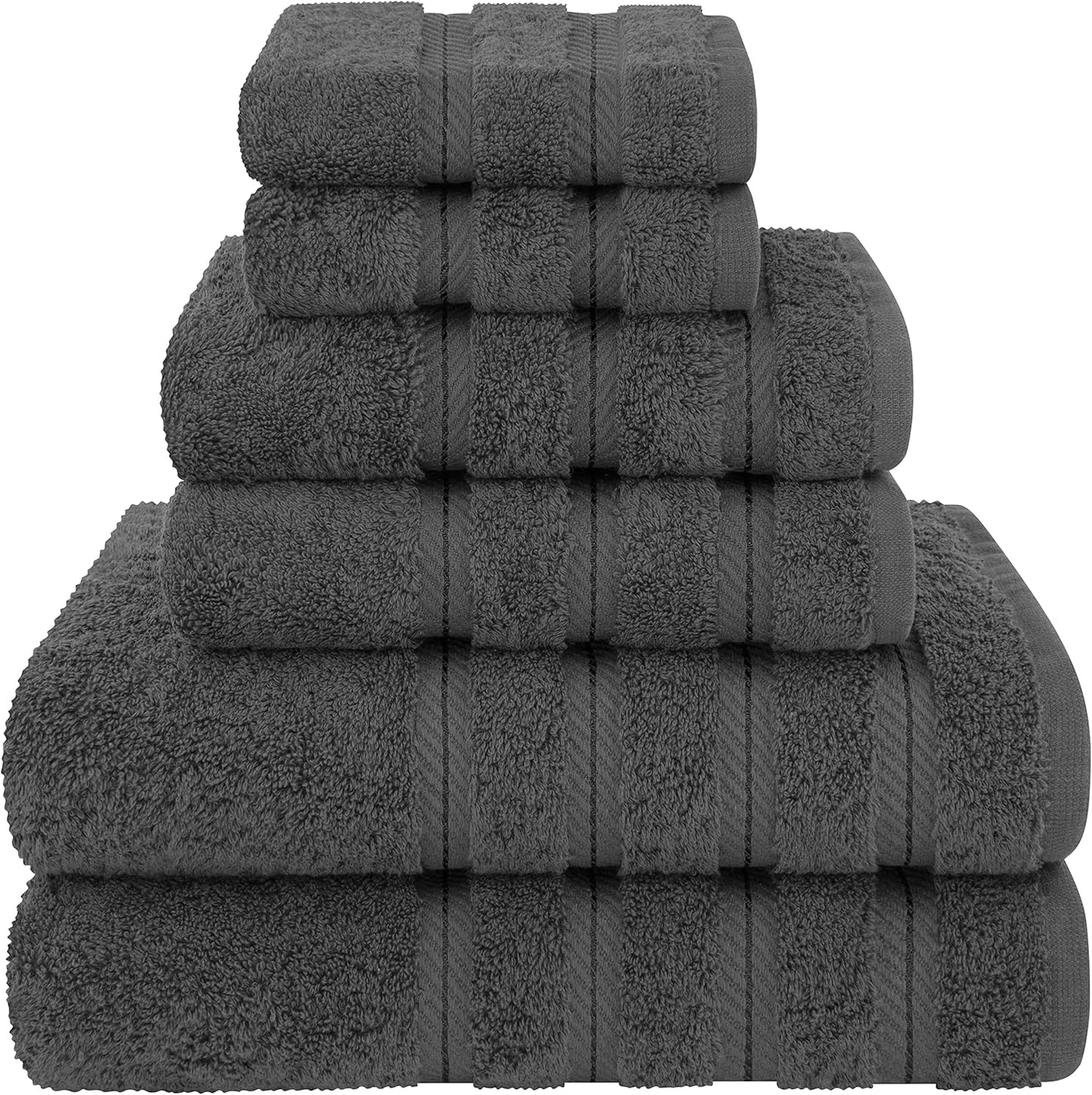 Luxury 6 Piece Towel Set - Soft Absorbent Turkish Towels