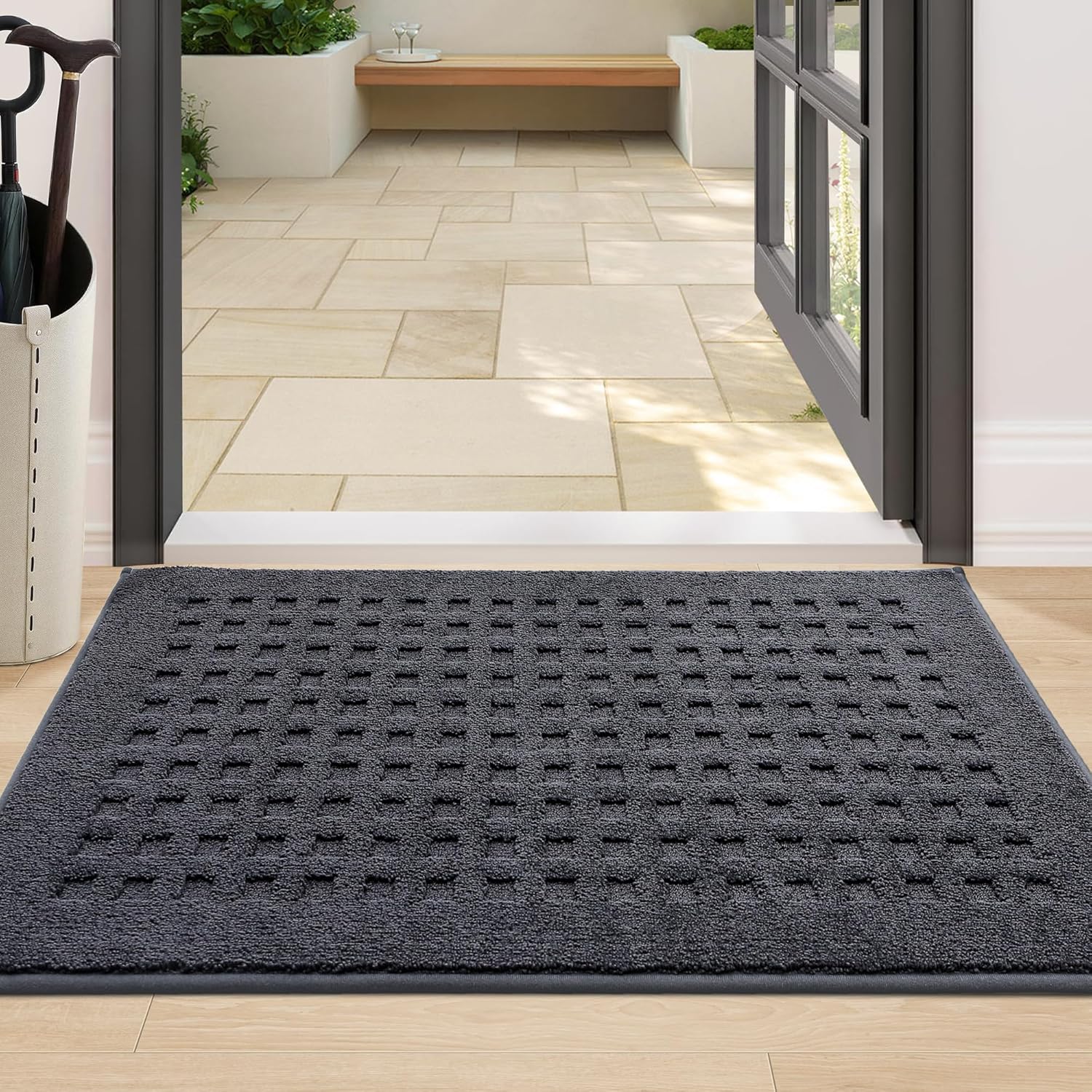 BEQHAUSE Waffle Door Mats Indoor for Muddy Paws and Shoes