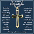 To My Grandson Faith Cross Necklace From Grandma - Meaningful Gift