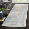 Adirondack Runner Rug 2ft 6in x 14ft - Durable Ivory & Light Blue