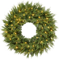 Cedar Cypress Pre-Lit Christmas Wreath 30in - Twinkling LED Decor