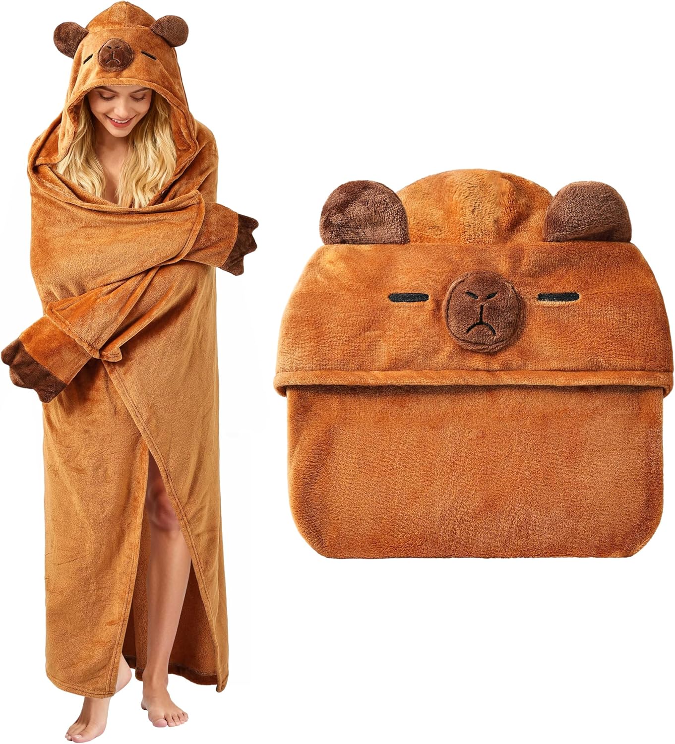 Moyel Capybara Wearable Blanket Hoodie for Fun and Warmth