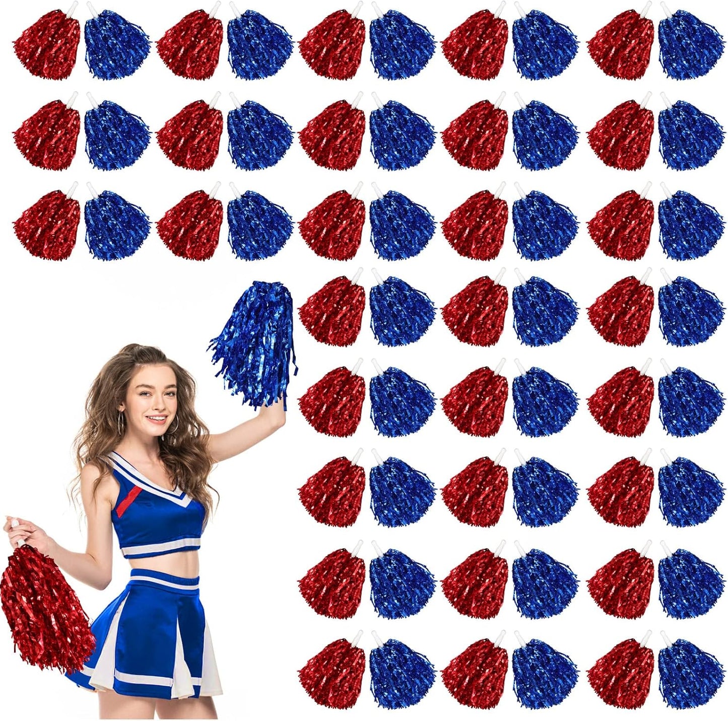 60 Pcs Cheerleading Pom Poms for Spirited Sports and Dance