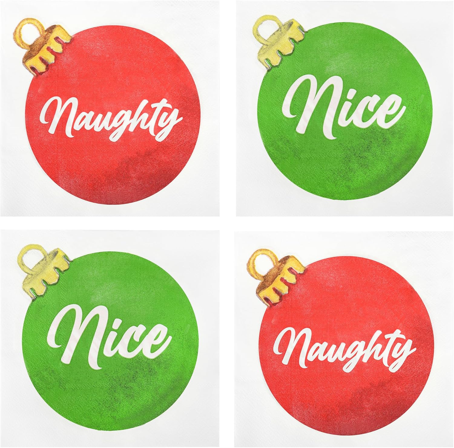 100pcs Naughty or Nice Christmas Napkins | AimFun